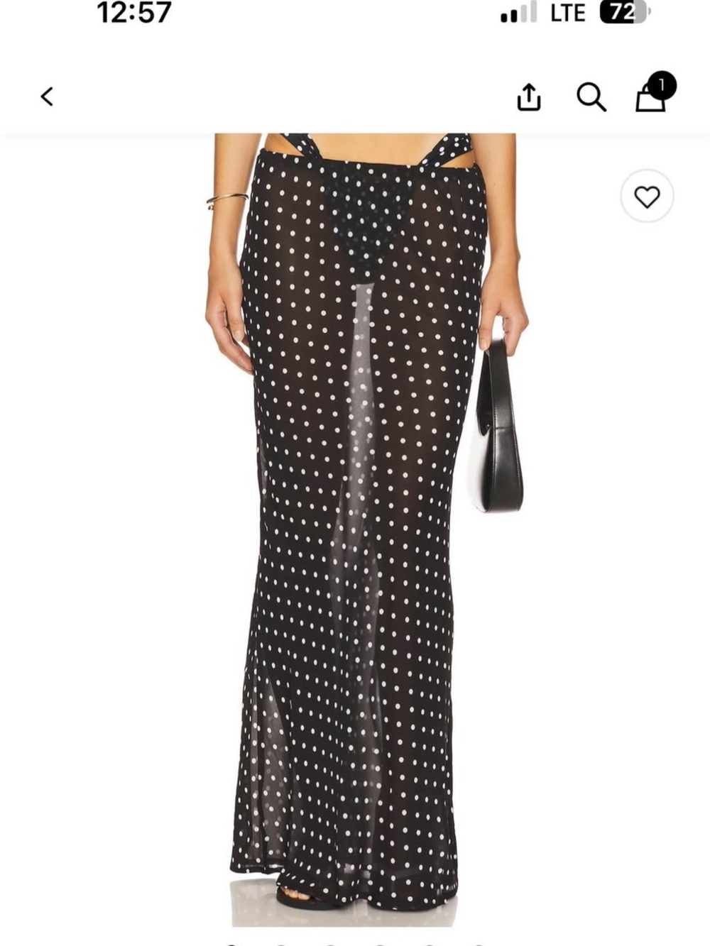 Black Polka Dot Maxi Skirt - Sleek Flowy Silhouette